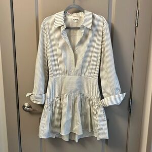 STAUD Rocco Peplum Shirt Dress NWOT